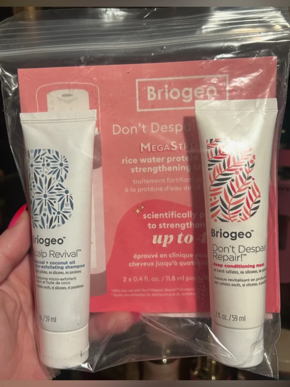 BRIOGEO Scalp Revival Charcoal Shampoo & Don’t Despair Repair Mask Set 2 oz Each
